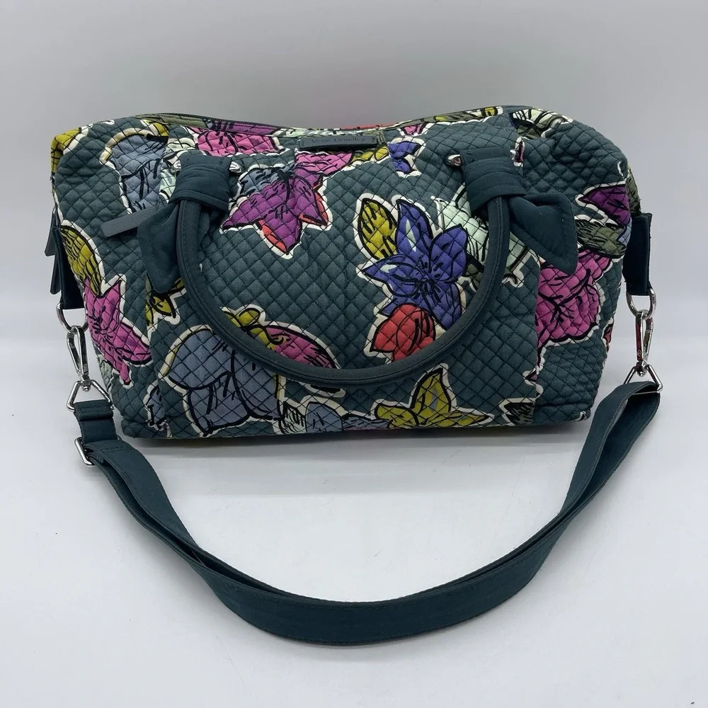 Vera Bradley Falling Flowers Multi-Strap Duffel Bag 21605-112 Quilted Tote Bag